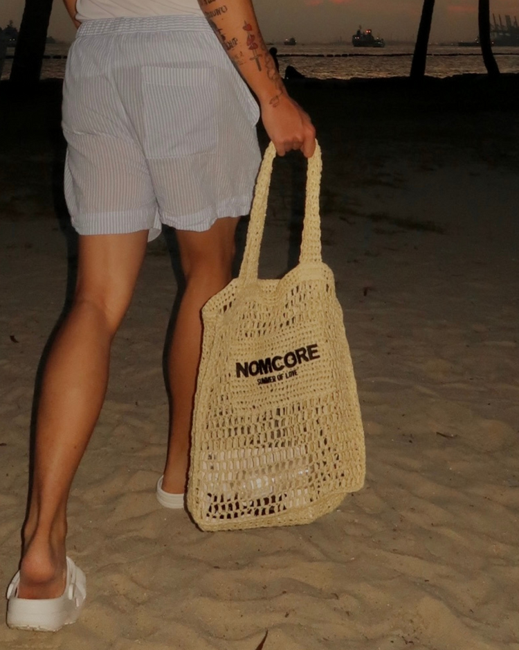 Beige Crochet Tote Bag